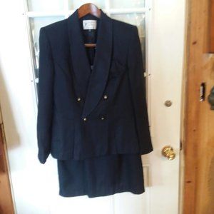 SZ 10 Navy Blue Skirt Suit  Sterling Cooper London
